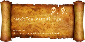 Patócs Viktória névjegykártya